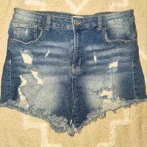 Ariya Distressed High Rise Shorts